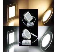LED įmontuojamas šviestuvas 6W keturkampis/stiklas 2500-3000K